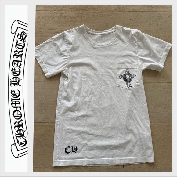 Chrome Hearts Los Angeles Cross White Pocket Tee S - Picture 1 of 11